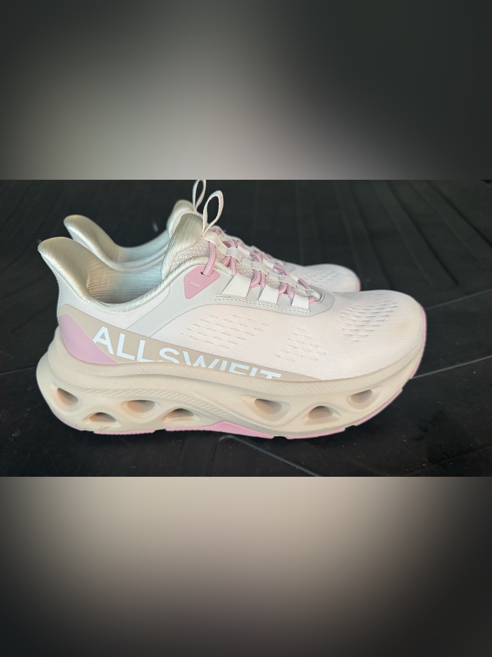 Women's Pink and White Performance Platform Sneakers
